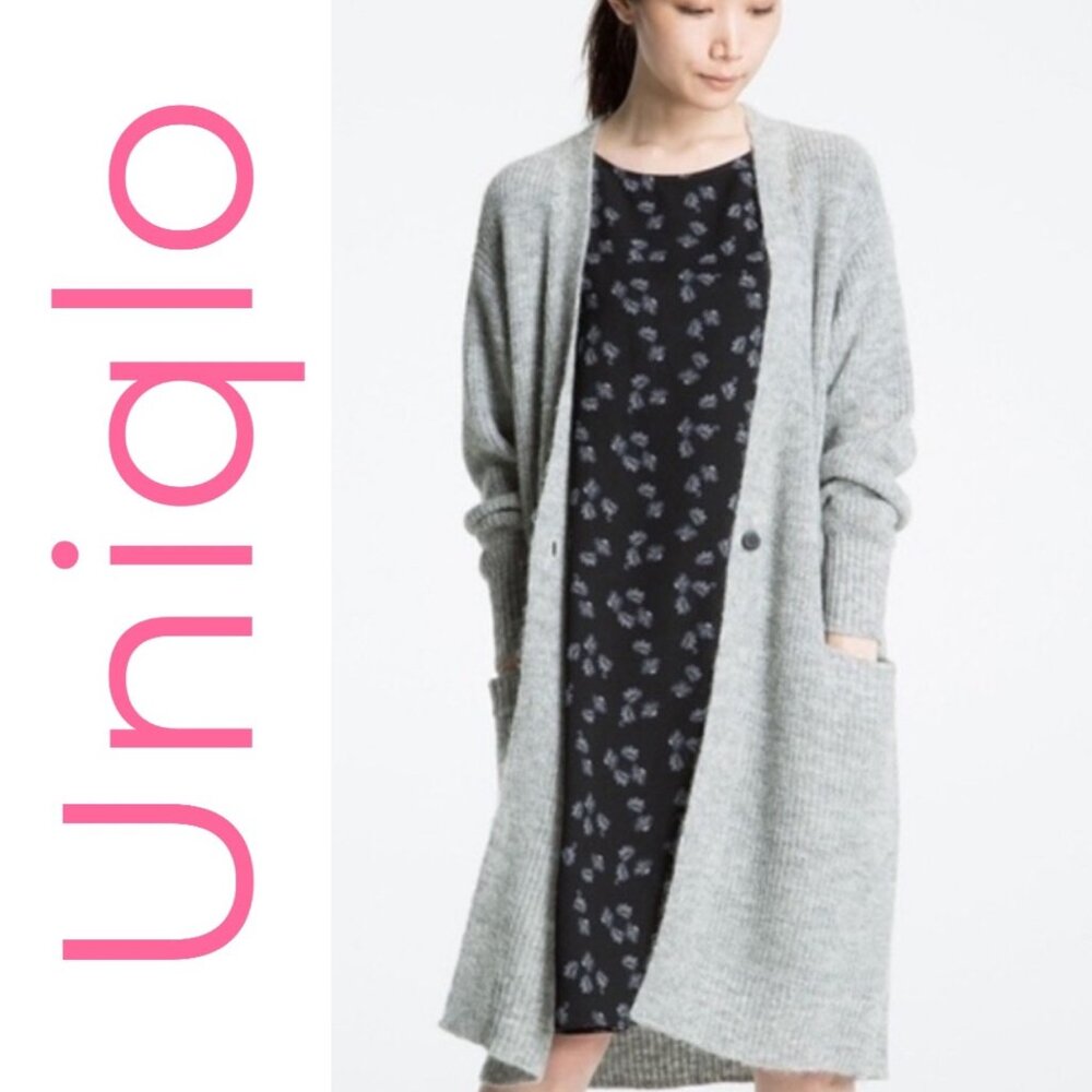 UNIQLO‎ 100% WOOL DUSTER CARDIGAN SKY BLUE RELAXED OVERSIZED CABINCORE, SMALL